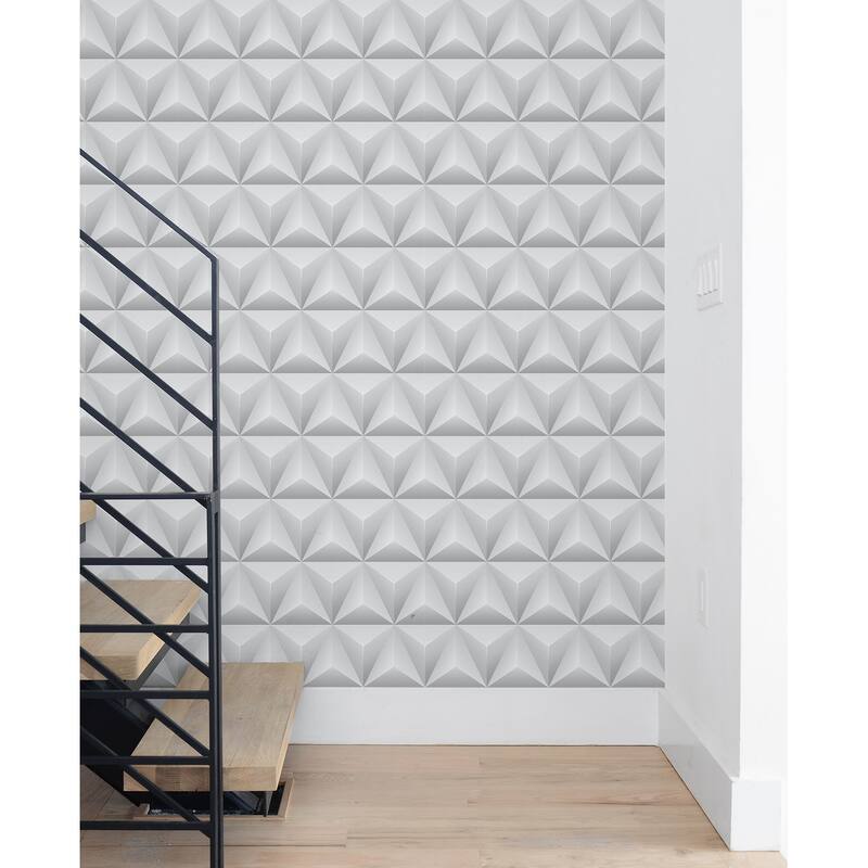 NextWall Triangle Origami Peel and Stick Removable Wallpaper - 20.5 in. W x 18 ft. L