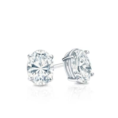 Auriya 14k Gold Lab Grown Diamond Oval Stud Earrings 0.50 to 5.00 ct. tw. Screw-Back (F-G, VS)