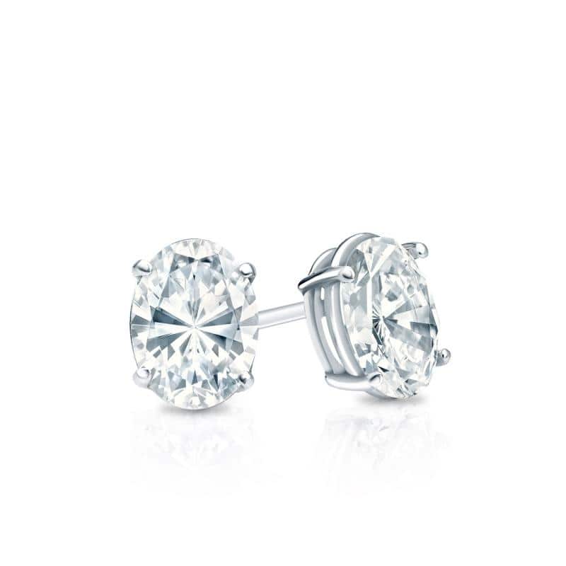 Auriya 14k Gold Lab Grown Diamond Oval Stud Earrings 0.50 to 5.00 ct. tw. Screw-Back (F-G, VS)