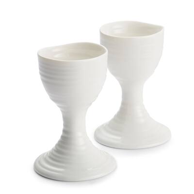 Portmeirion Sophie Conran White Set of 2 Egg Cups - 3.5 inch