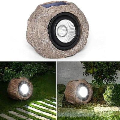 Outdoor Solar Rock Light – Waterproof LED Landscape Lamp for Yard & Patio - Gray