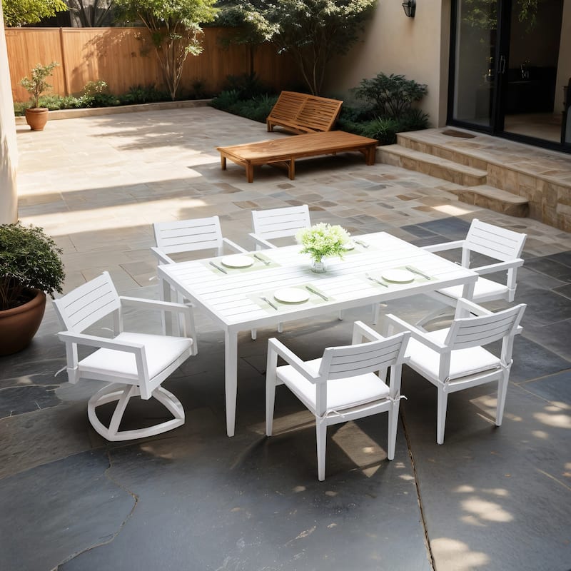 7-Piece Outdoor Patio Aluminum Furniture with Sunbrella Fabric Cushion - N/A