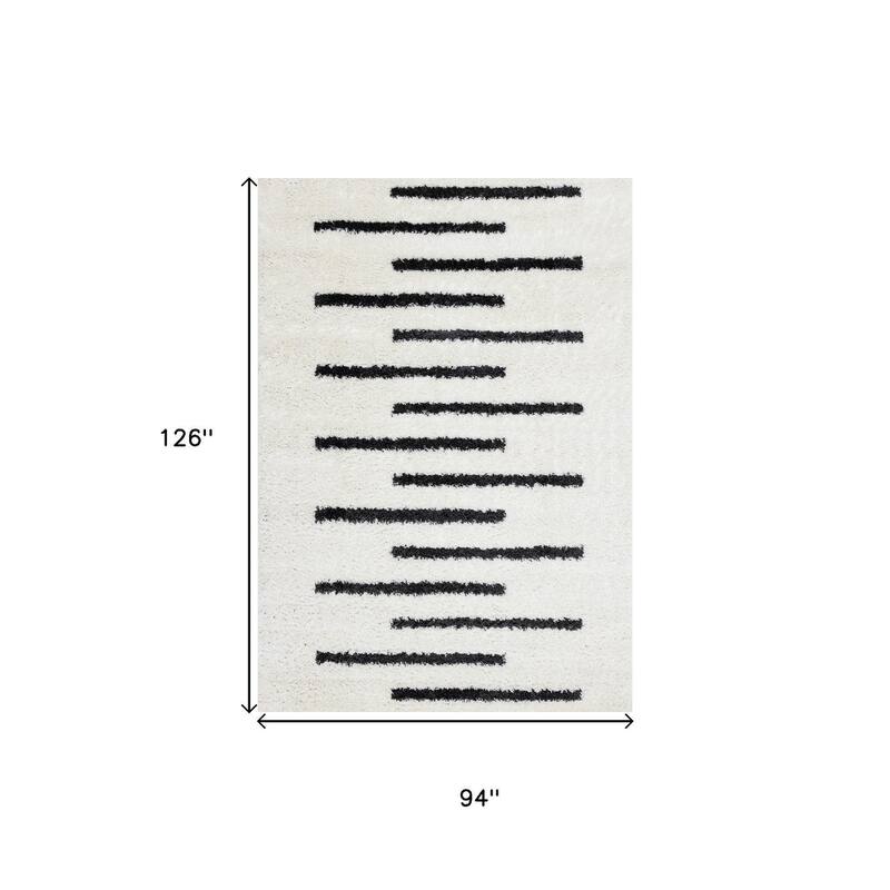 HomeRoots Striped Modern Rectangle Area Rug - 8' X 11'