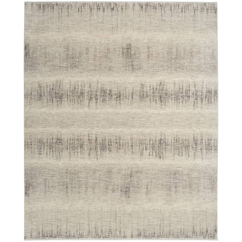 Calvin Klein CK079 Notes Indoor only Abstract Area Rug - Ivory/Charcoal - 7' 10" x 9' 10" - Rectangle