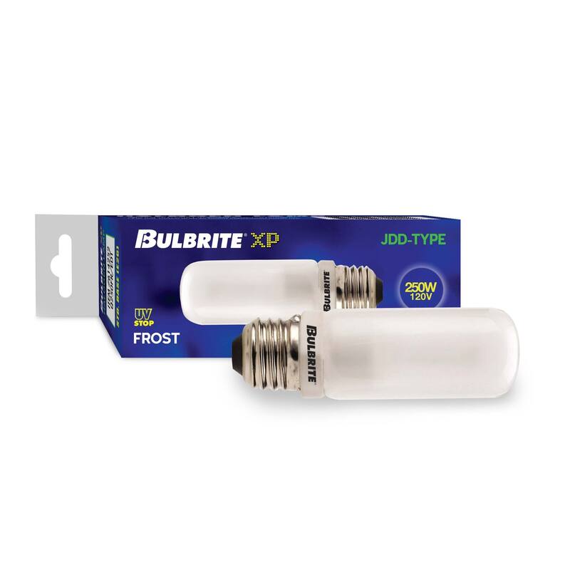 Bulbrite Pack of (4) 250 Watt 120V Dimmable T10 Halogen Mini Light Bulbs with Medium (E26) Base, 2900K Soft White Light
