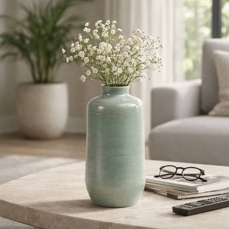 Decorative Vase - Green Ceramic Minimalist