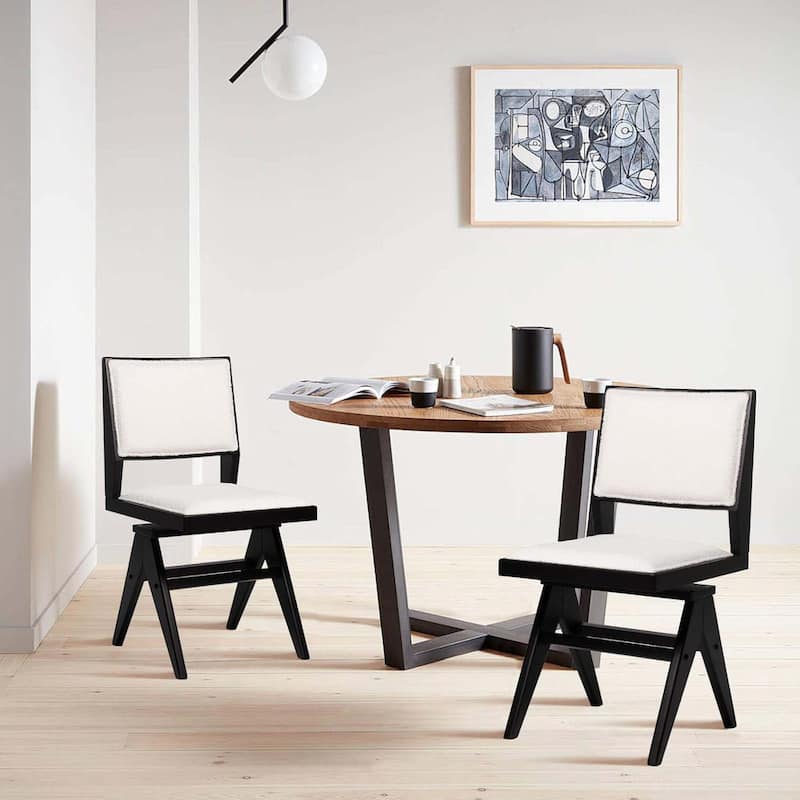 2/4PCS Swivel Dining Chairs Mid Century Modern Armless Side Chairs