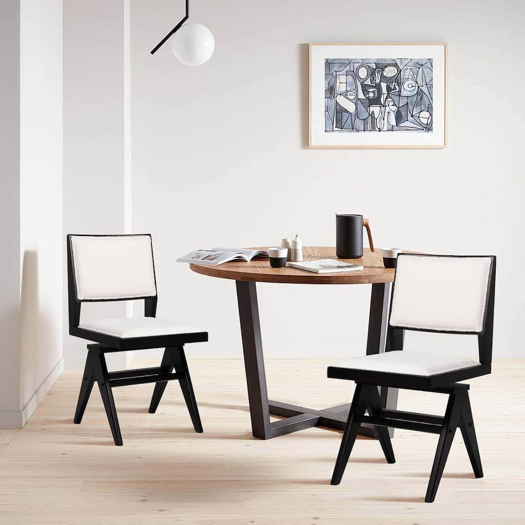 2/4PCS Swivel Dining Chairs Mid Century Modern Armless Side Chairs