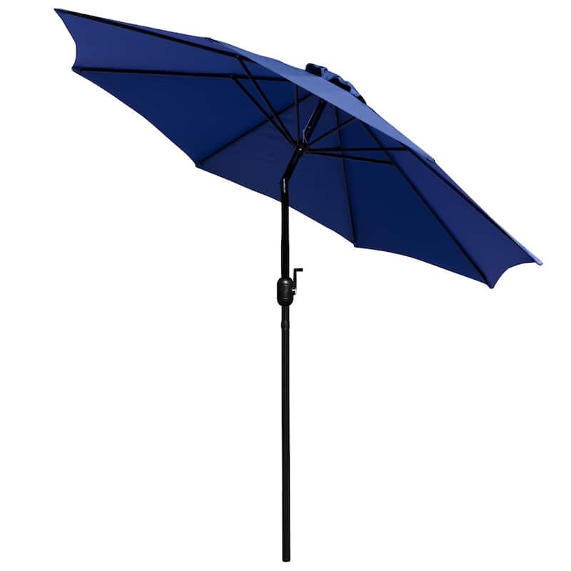 Patio Set wirh 35" Table, 2 Chairs, and Umbrella with Base - 35.25"W x 35.25"D x 29.5"H