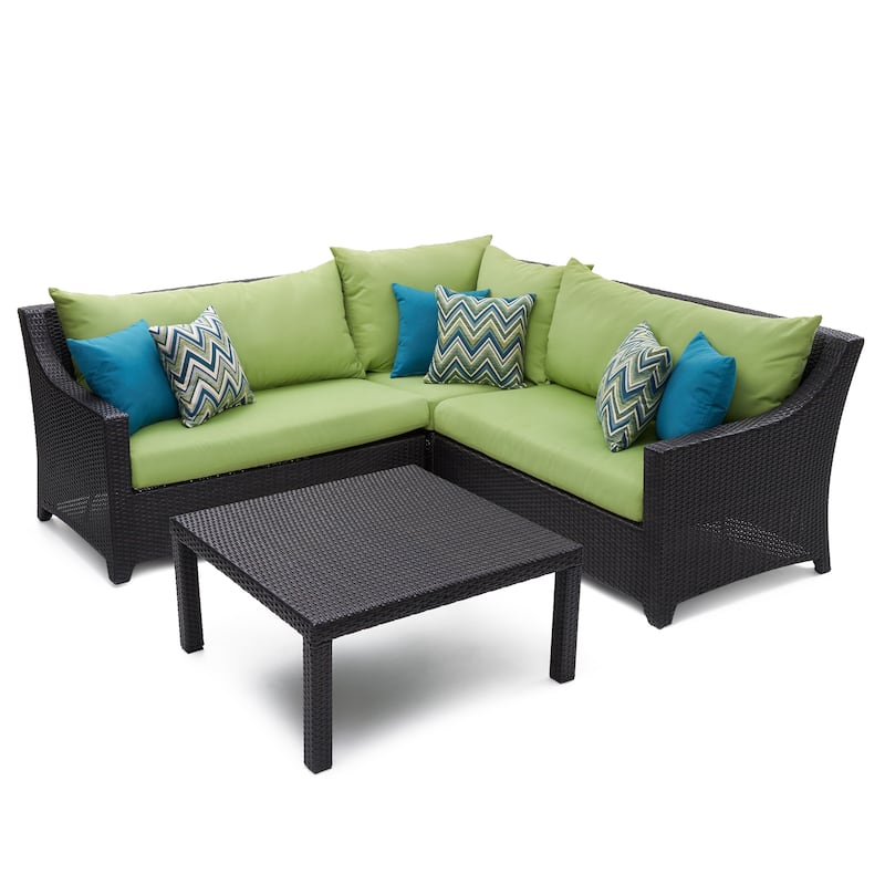 Deco 4 Piece Sunbrella Outdoor Patio Sectional & Table