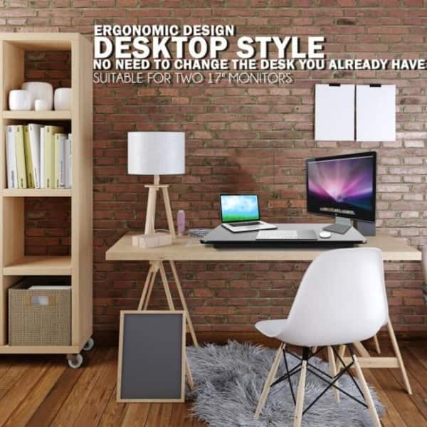 Shop Low Profile Sitting Standing Laptop Computer Monitor Desk