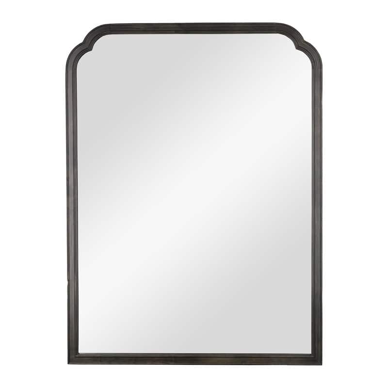 Top Corner Scalloped Rectangle Decorative Farmhouse Wall Mirror