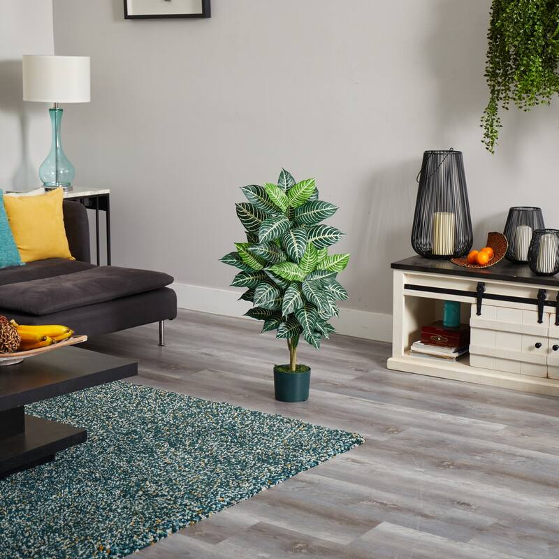 Decorative Basket Planter 13In Handwoven Storage Basket with Handles - Green - 36