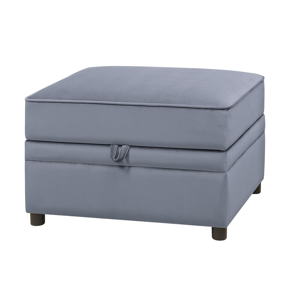 Marillo Grey Rectangle Storage Ottoman