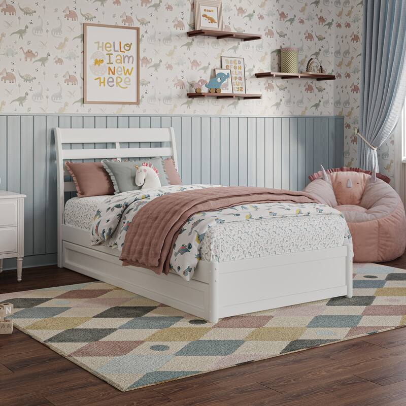 Emelie Platform Bed with Panel Footboard and Twin Trundle