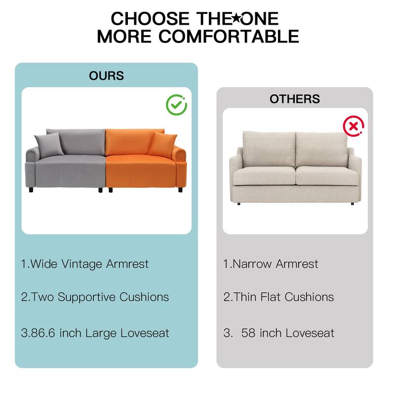 Pocassy Futon Sofa Bed,Modern Velvet Sofa Sleeper Seater Couches