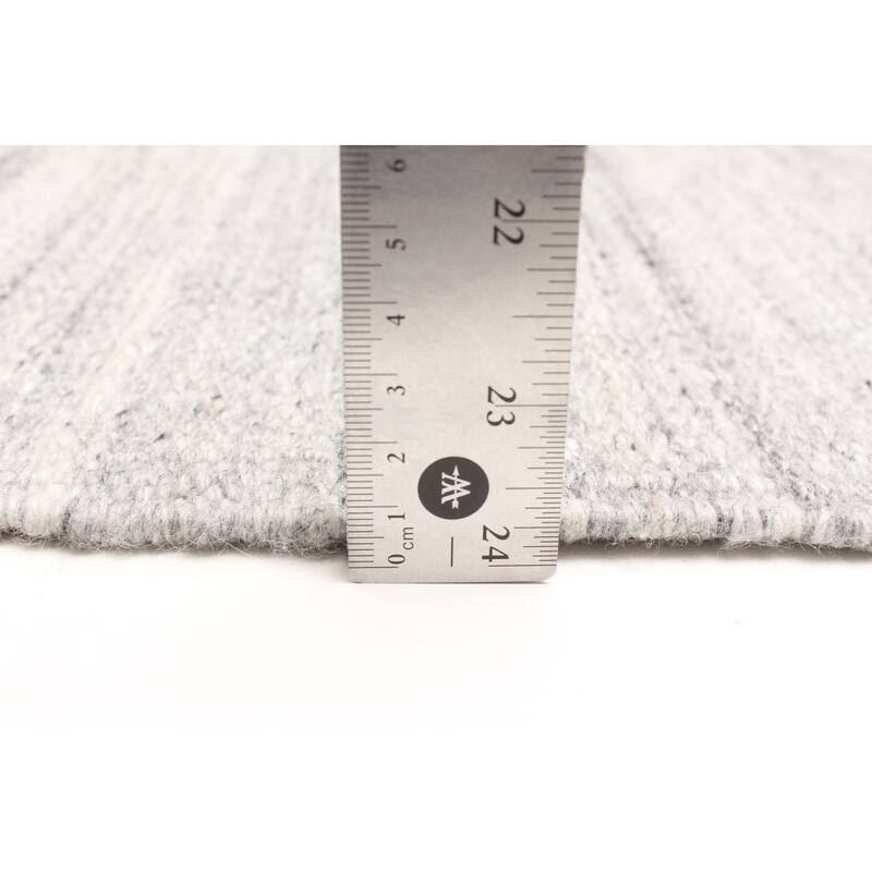 ECARPETGALLERY Flat-Weave Ankara FW Grey Wool Kilim - 5'3 x 7'9