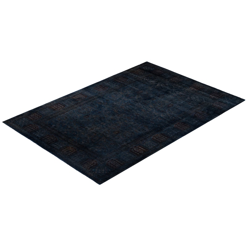 Overdyed One-of-a-Kind Hand-Knotted Area Rug - Black - 6' 1" x 8' 9"