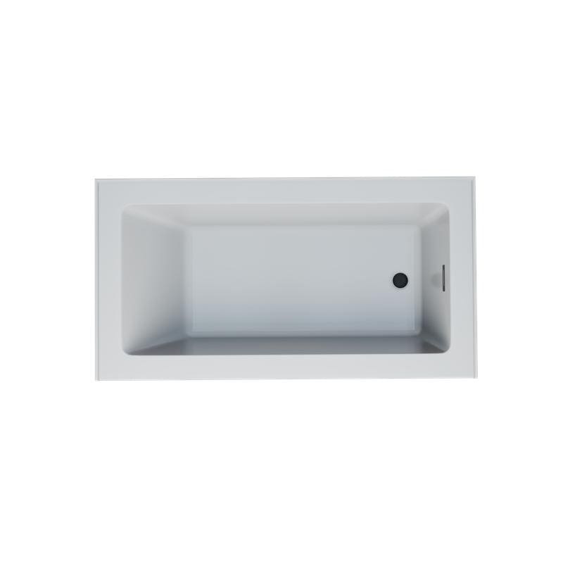 Provenza White Alcove Bathtub with Right Drain and Black Hardware