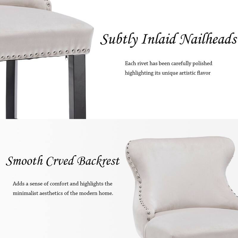 Upholstered Wing Back Bar Stools (Set of 6)