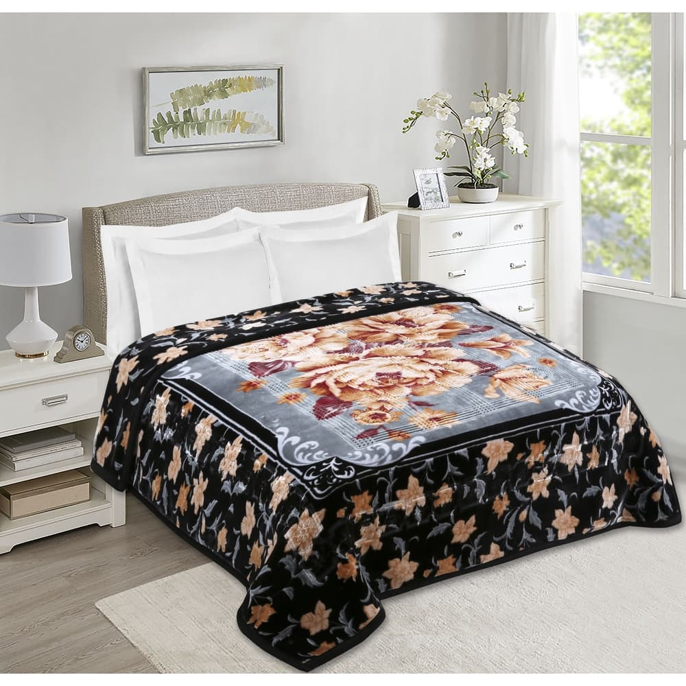 Empyrean Velvet 2 Ply Heavy Reversible Printed Raschel Blanket