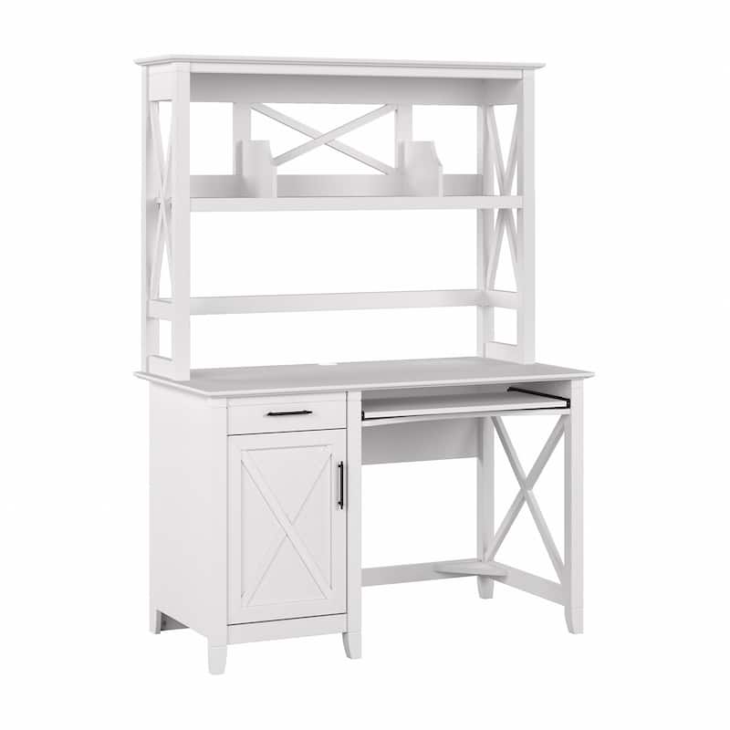 Key West 48W Small Computer Desk with Hutch by Bush Furniture