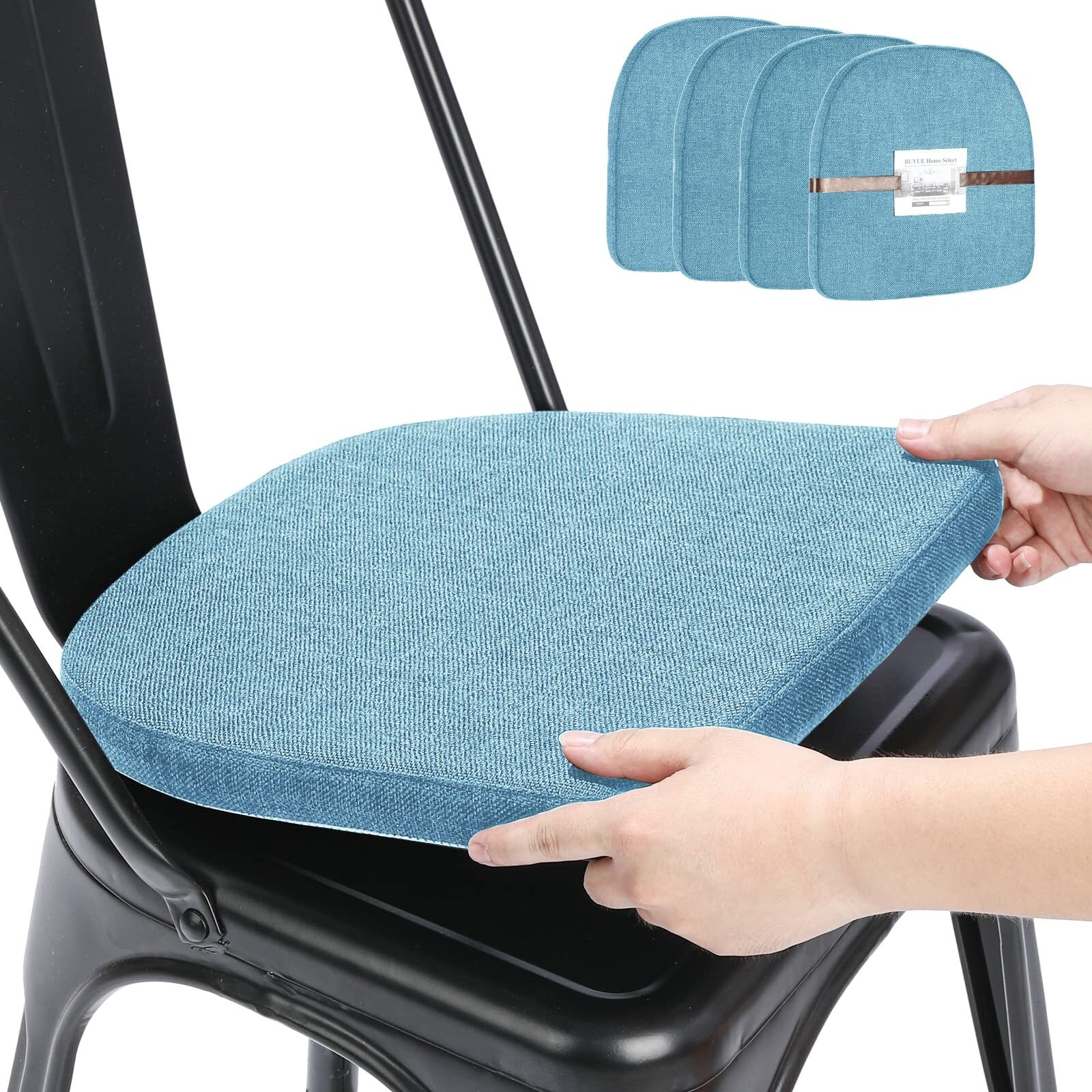 Natural Linen 14x14 Magnetic Cushions for Metal Chair Set of 4 Enhanced Anti Slip Seat Pads for Dining Kitchen Chairs Bed Bath Beyond 40512904
