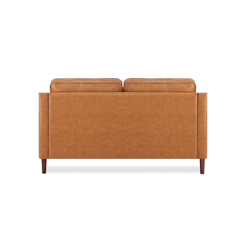Artdeco Home - Sedona Modern Loveseat Sofa, Faux Linen / Vegan Leather Couch