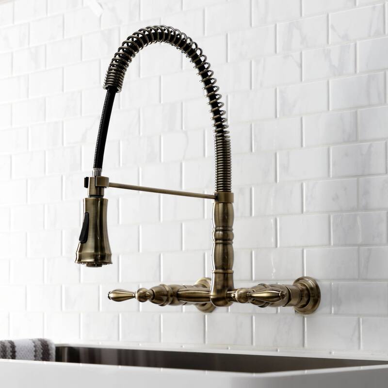 Kingston Brass Heritage 1.8 GPM Wall Mounted Widespread Bridge Pull