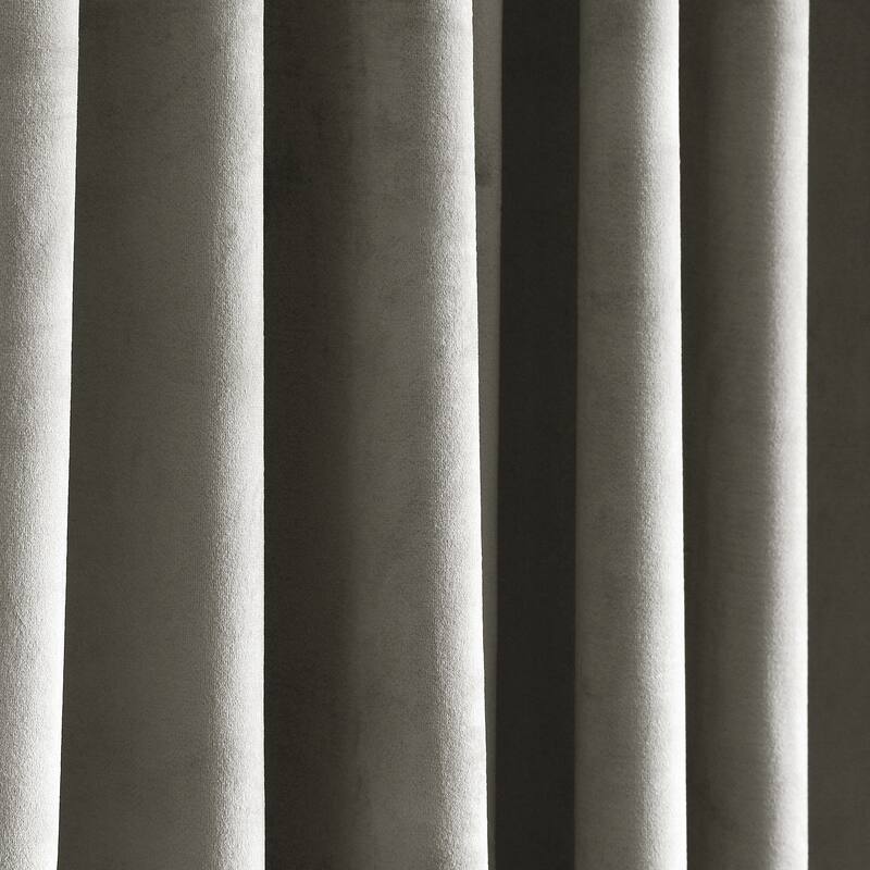 Lush Decor Prima Velvet Solid Light Filtering Back Tab Rod Pocket Window Curtain Panels Set