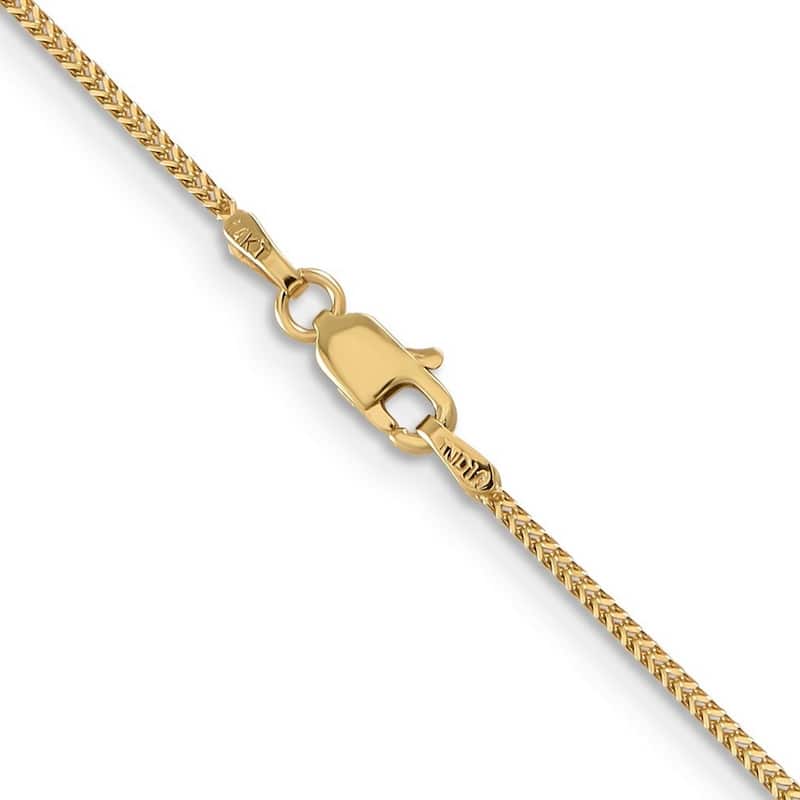 Curata 14k Yellow Gold Lobster Claw Closure .9mm Solid Polished Franco Chain Bracelet - 7 Inch - Lobster Claw