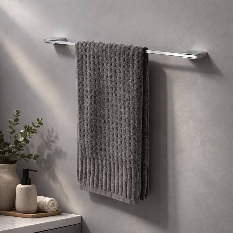 Modern Wall-Mounted 24-Inch Stainless Steel Towel Bar - 24" L x 2" D x 0.8" H
