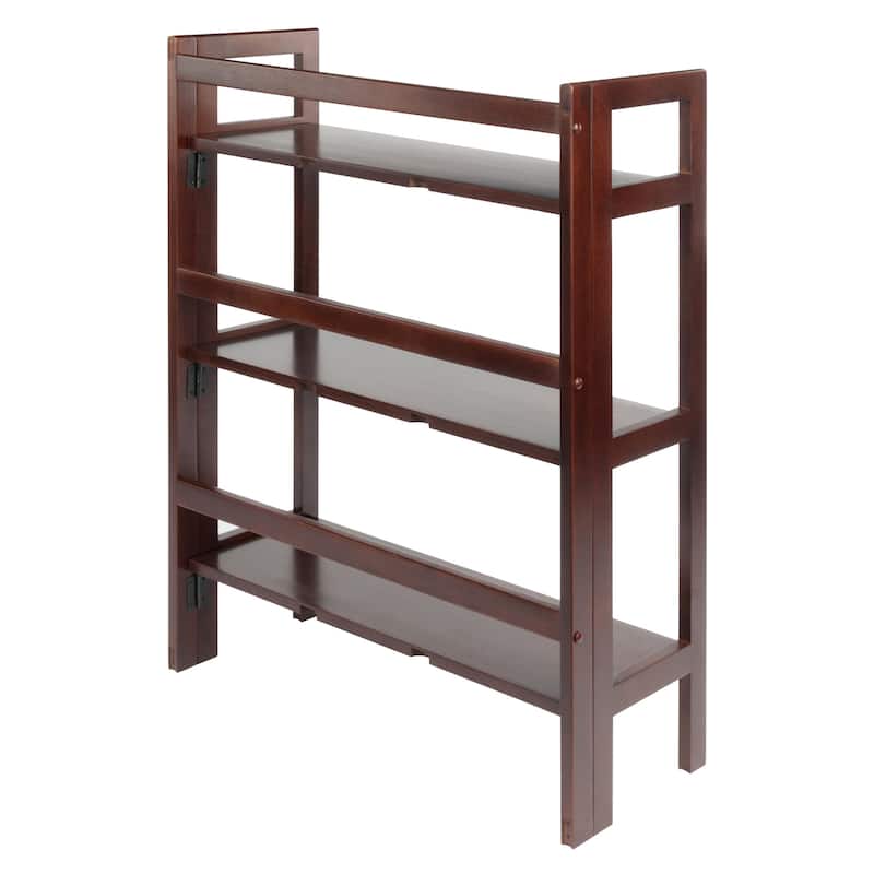Terry Stackable 3-Tier Foldable Shelf, Walnut - 27.8 x 11.5 x 38.54 inches