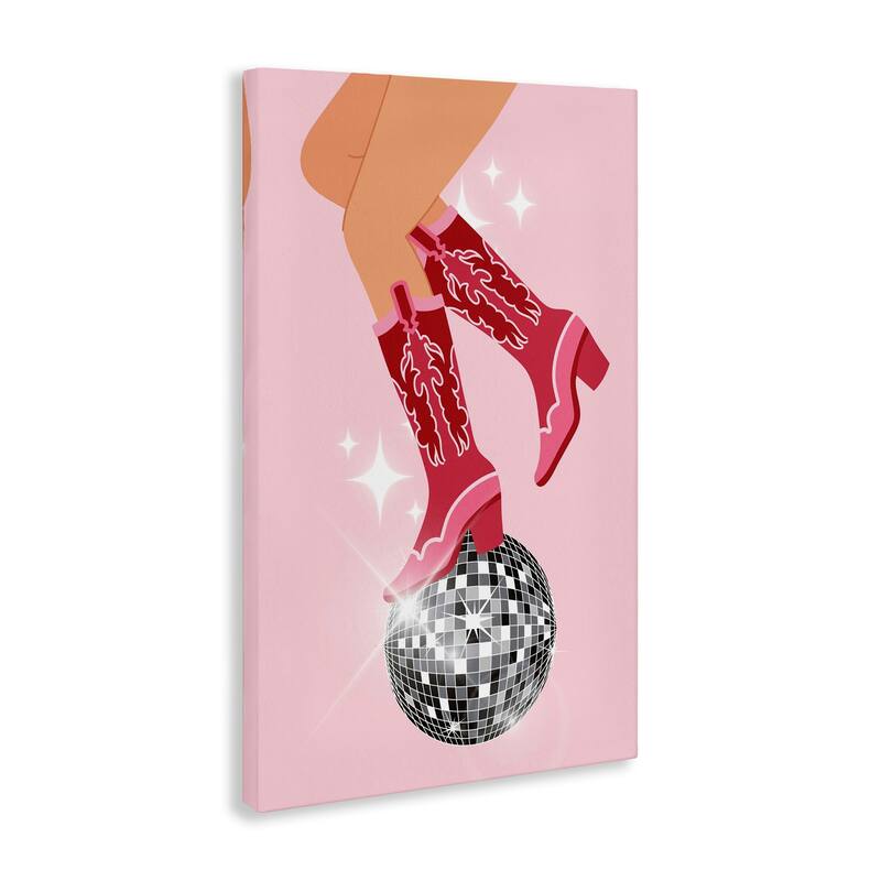 Stupell Balancing Disco Cowgirl Canvas Wall Art Design By LSR Design Studio