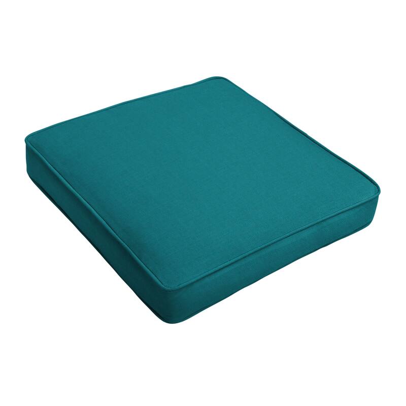 Humble + Haute Valencia Solid Sunbrella Indoor/ Outdoor Corded Chair Cushion, Set of 2 - spectrum peacock