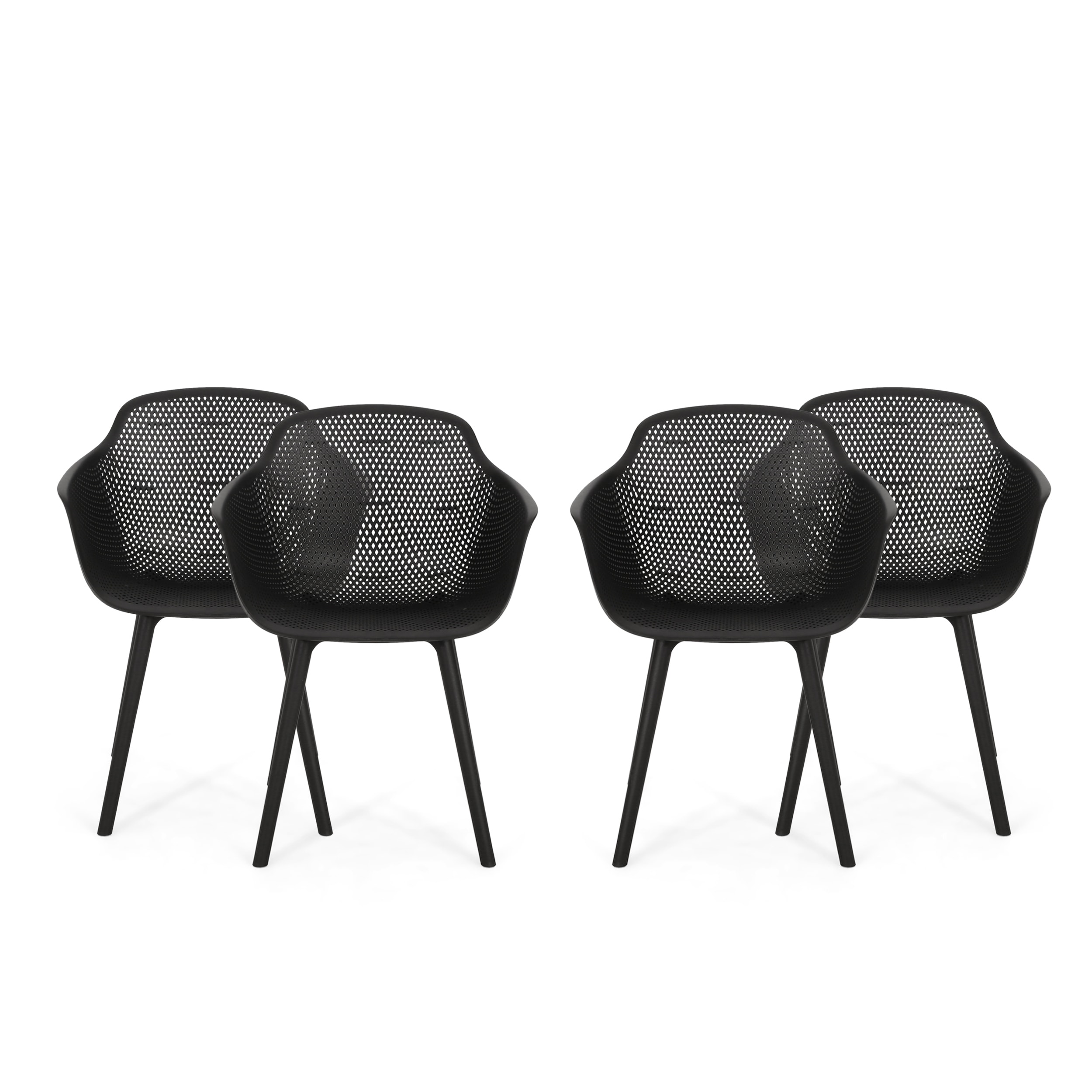 Lotus Outdoor Modern Dining Chair Set of 4 by Christopher Knight Home As Is Item