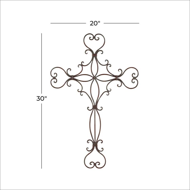 Metal Cross Scroll Home Wall Decor - Black - Roche River Decor