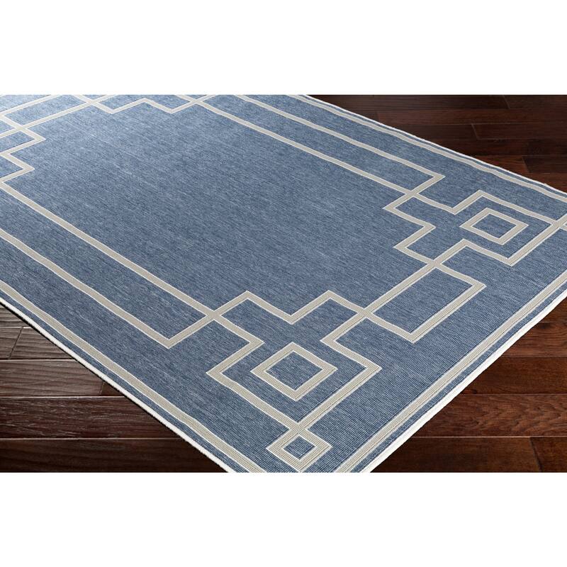 Livabliss Odette Greek Key Border Indoor/ Outdoor Area Rug