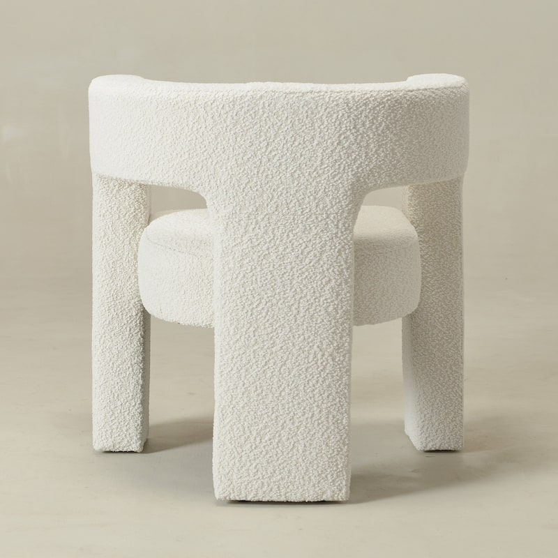 KINWELL 28" Wide Boucle Upholstered Square Armchair