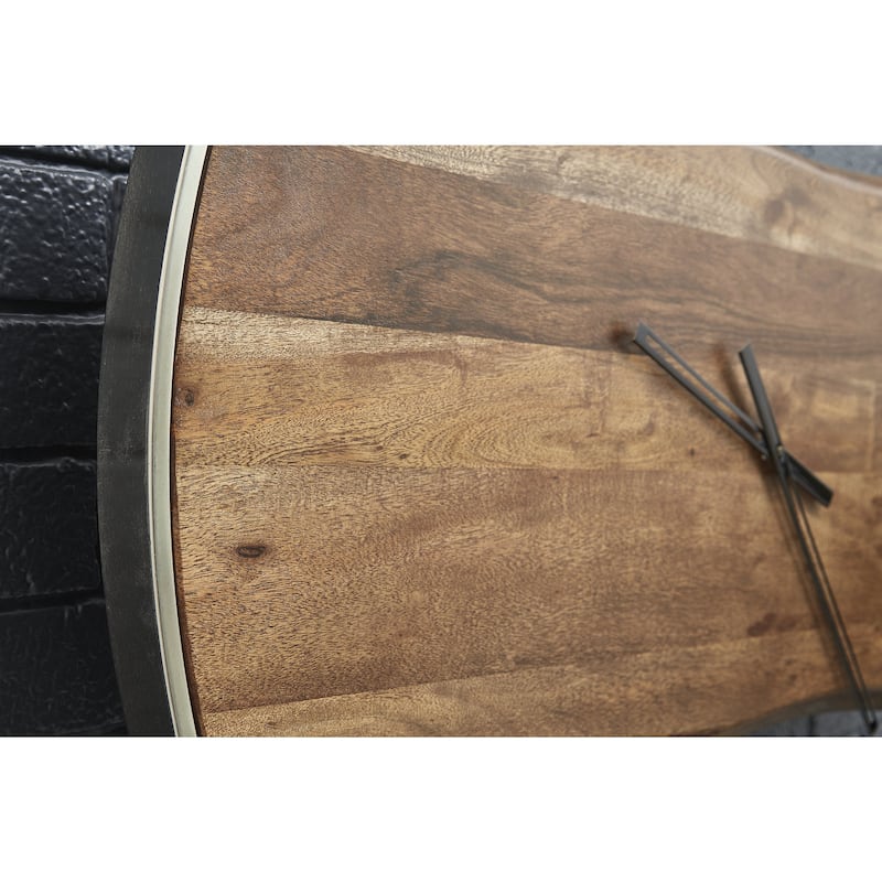 Panchali Brown/Silver Finish Wall Clock - 024052686944