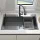 preview thumbnail 5 of 19, Stainless Steel Drop In Single Bowl Kitchen Sinks with Faucet 28*18*8 - Silver