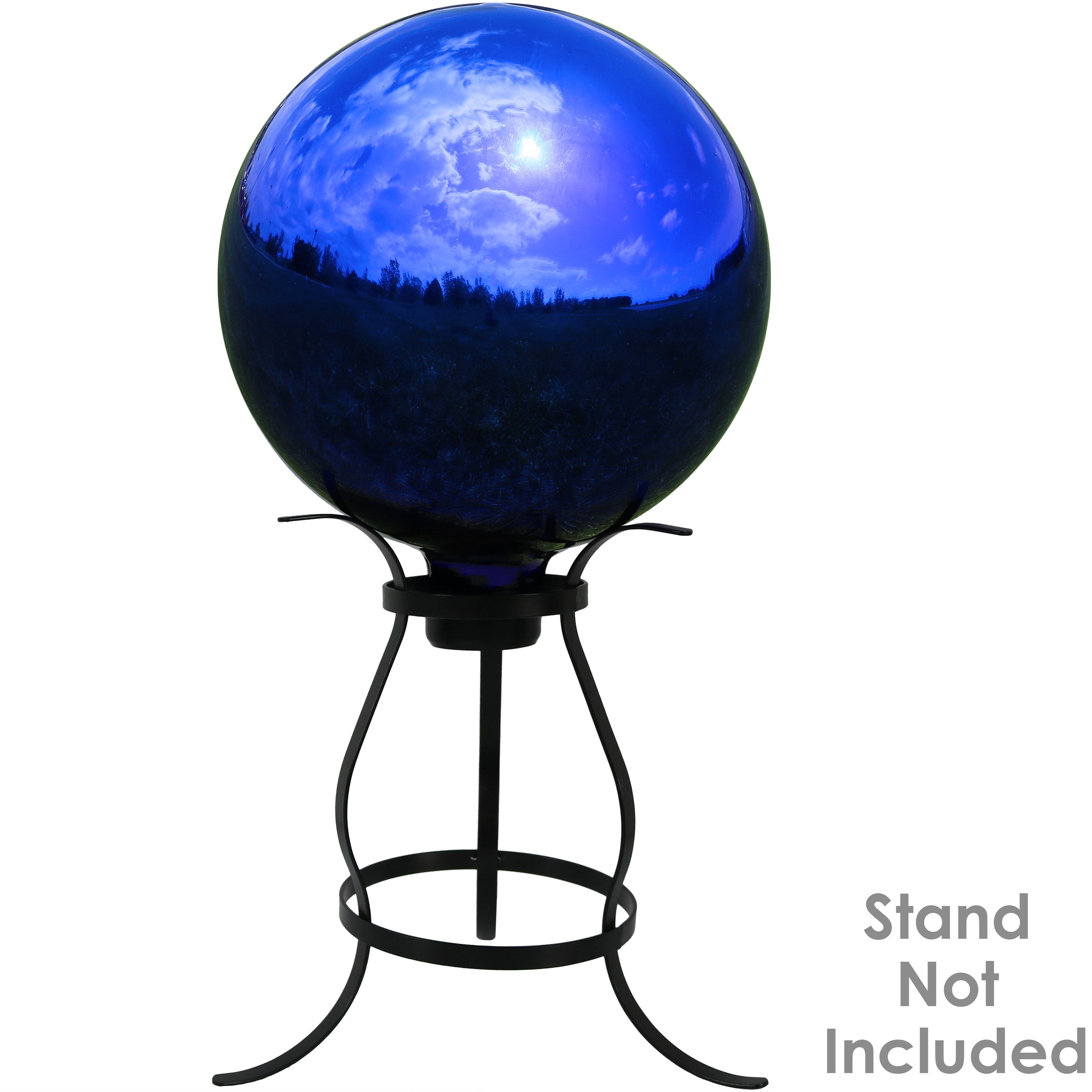 Sunnydaze Mosaic Gazing Globe Glass Garden Ball Blue Set of 2 10 Inch Outdoor Lawn and Yard Ornament 