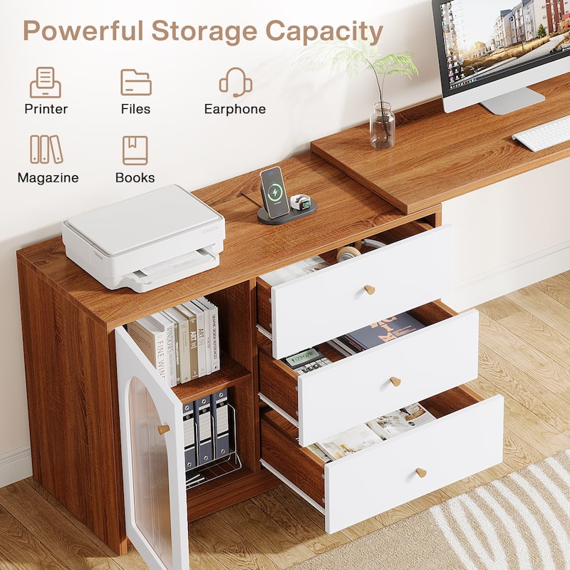 47 Inches Reversible L Shaped Computer Desk for Home Office
