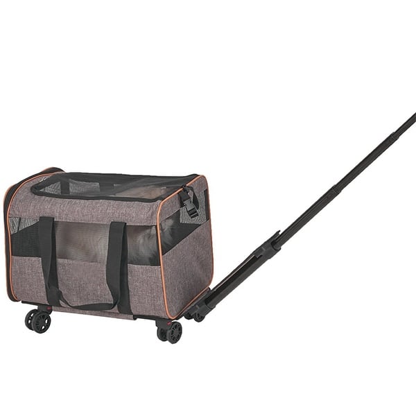 slide 2 of 7, Cat Carrier with Wheels, Airline Approved Rolling Pet Carrier Black