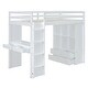 preview thumbnail 18 of 26, Wooden Loft Bed with Multi-Storage Desk, LED Light & Large Shelves