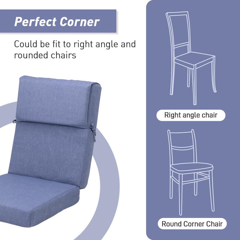 Aoodor Patio High Back Chair Cushions Set of 2