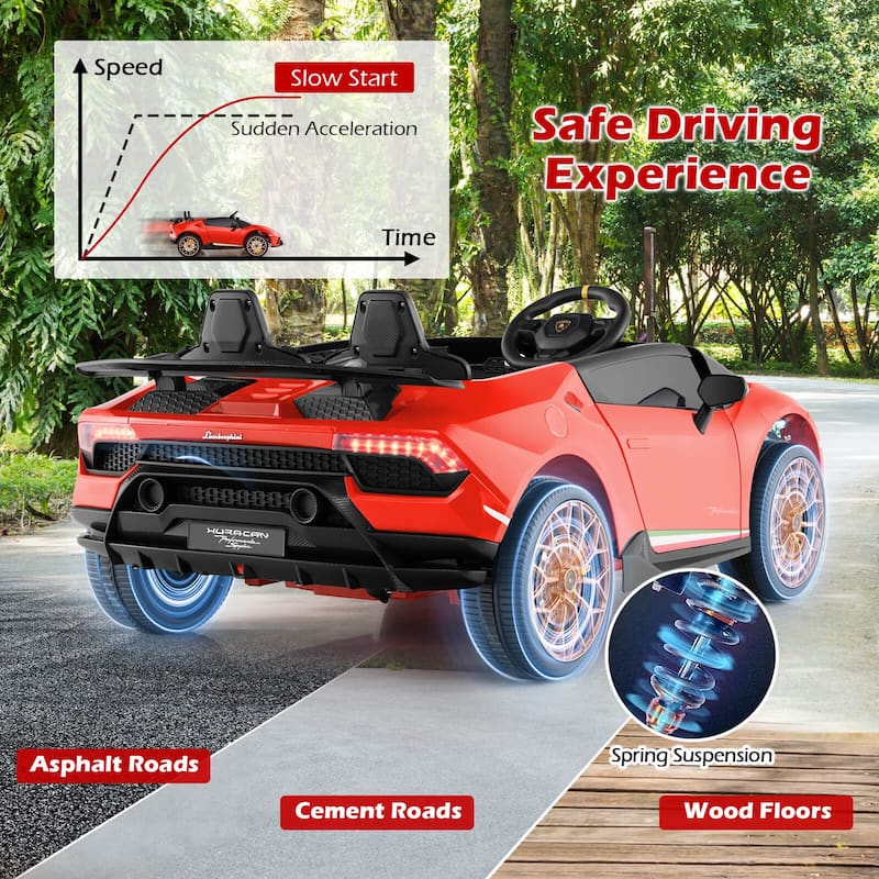 Costway 4WD 2-Seater Ride on Car, Licensed Lamborghini Kids’ Vehicles - See Details