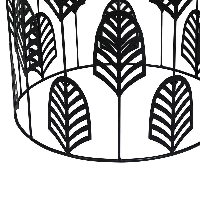 Adeco Set of 2 Round Metal Nesting Side End Tables Set - set of 2