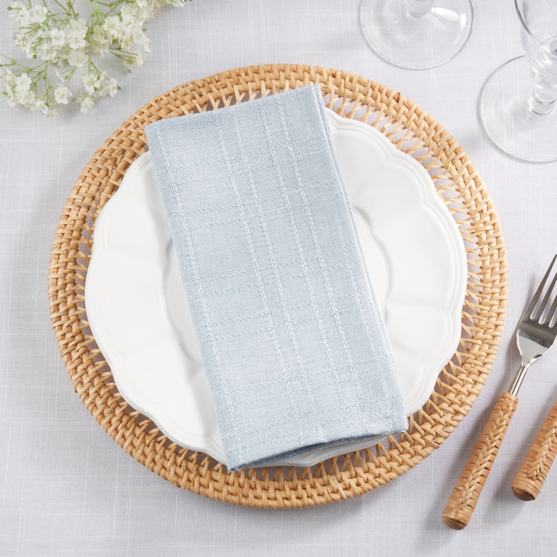 Refined Stitched Plaid Napkin