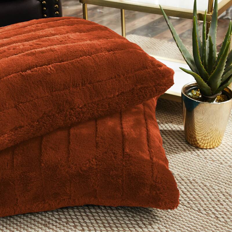 Serenta SuperMink Solid Color Throw Pillow Shell Cushion Cover Set